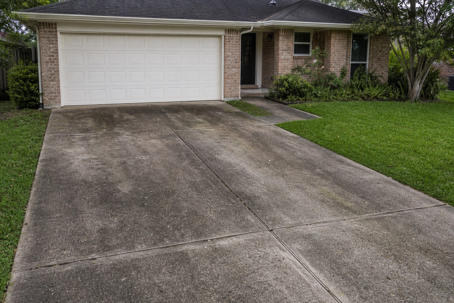Before: concrete cleaning